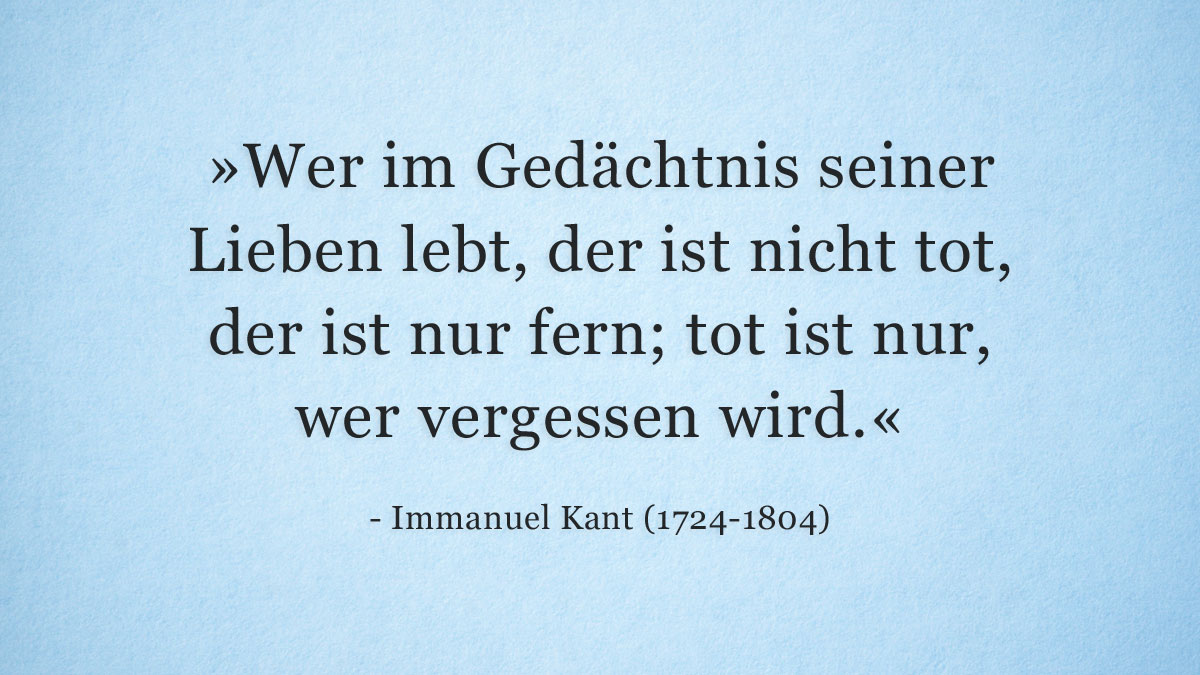 Trauerspruch » Immanuel Kant